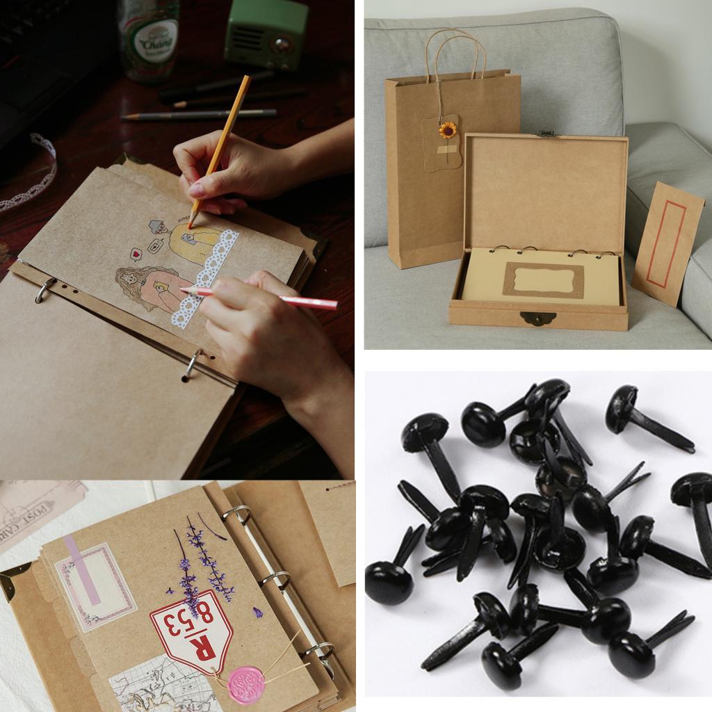 Embellishments For Scrapbooking - หมุดโลหะสีเงินรูปทรงมินิ สำหรับงานประดิษฐ์ ตกแต่งกระดาษ และสมุดภาพ