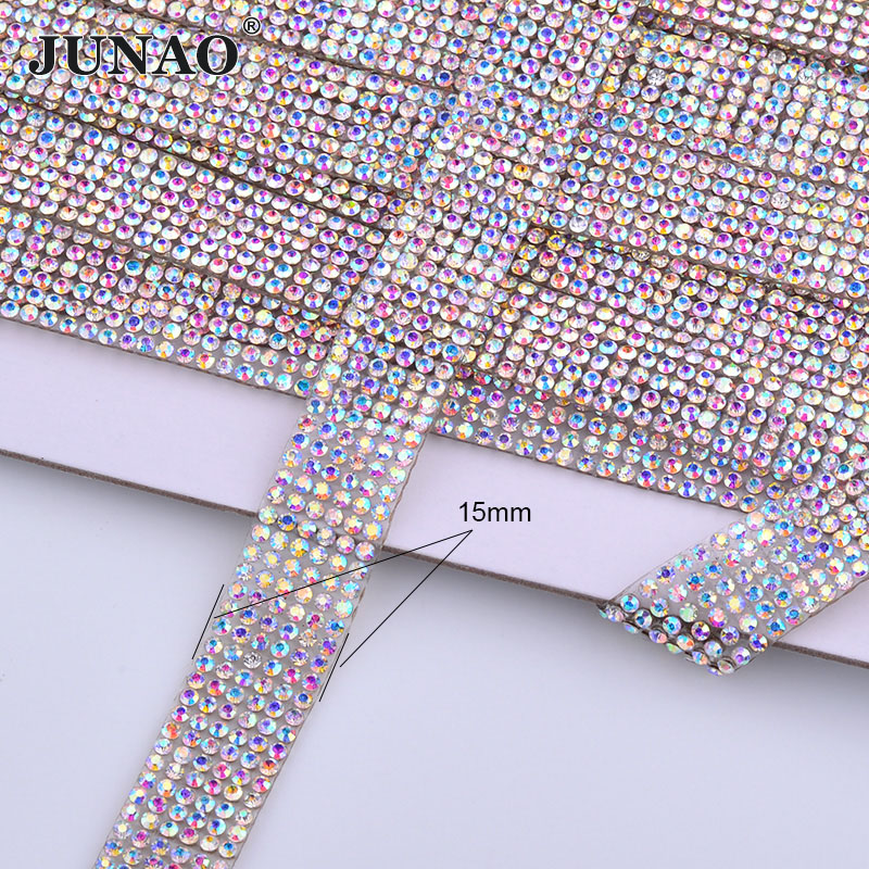 JUNAO สายรัดคริสตัล AB พลอยเที - Crystal Mesh Fabric บทวิจารณ์และราคา
