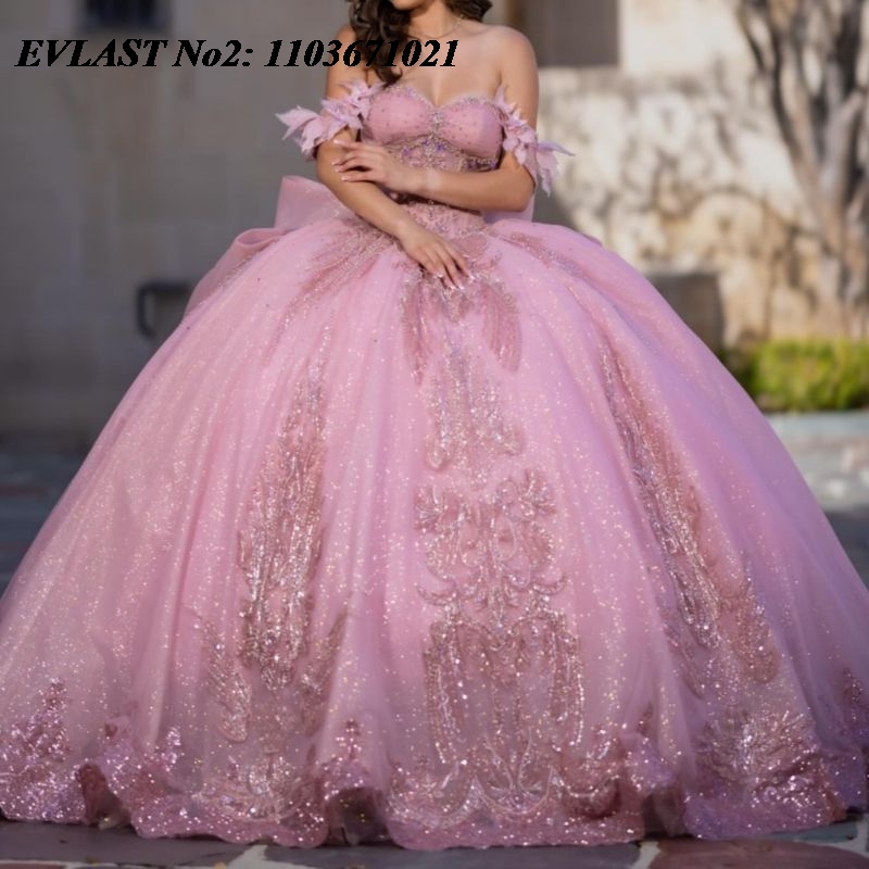 ชุดเดรสงาน Quinceanera สีชมพูเ - Tassel Fringe Trim บทวิจารณ์และราคา