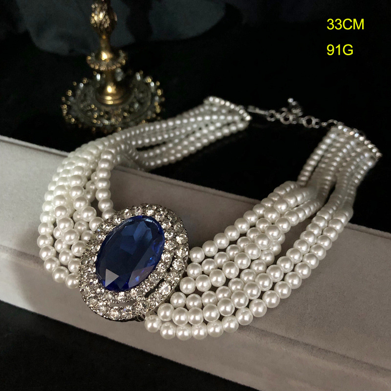 สร้อยคอแซฟไฟร์ฝังเพชรแบบฝรั่งเ - Pearl Trim Chain บทวิจารณ์และราคา