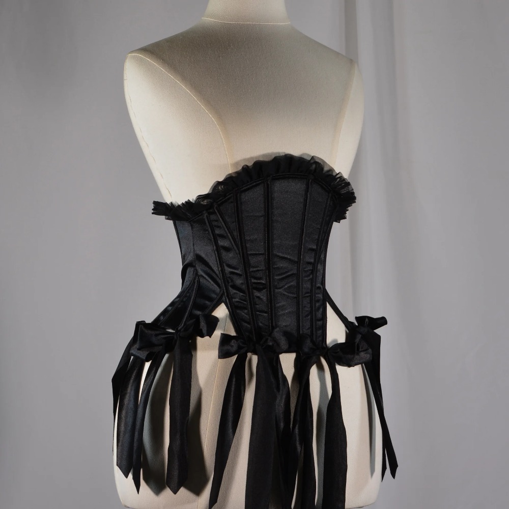 เสื้อคอร์เซ็ตสีดำสำหรับผู้หญิง - Tassel Fringe Trim บทวิจารณ์และราคา