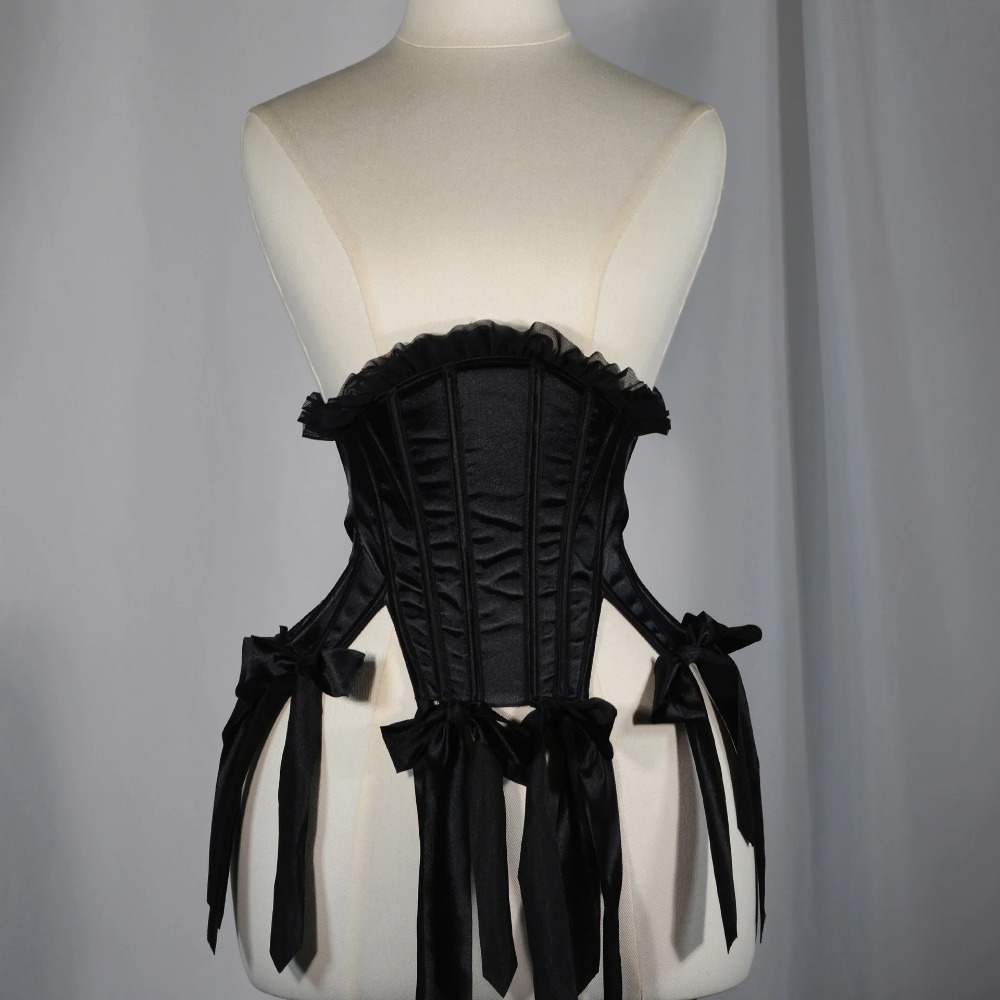 เสื้อคอร์เซ็ตสีดำสำหรับผู้หญิง - Tassel Fringe Trim บทวิจารณ์และราคา