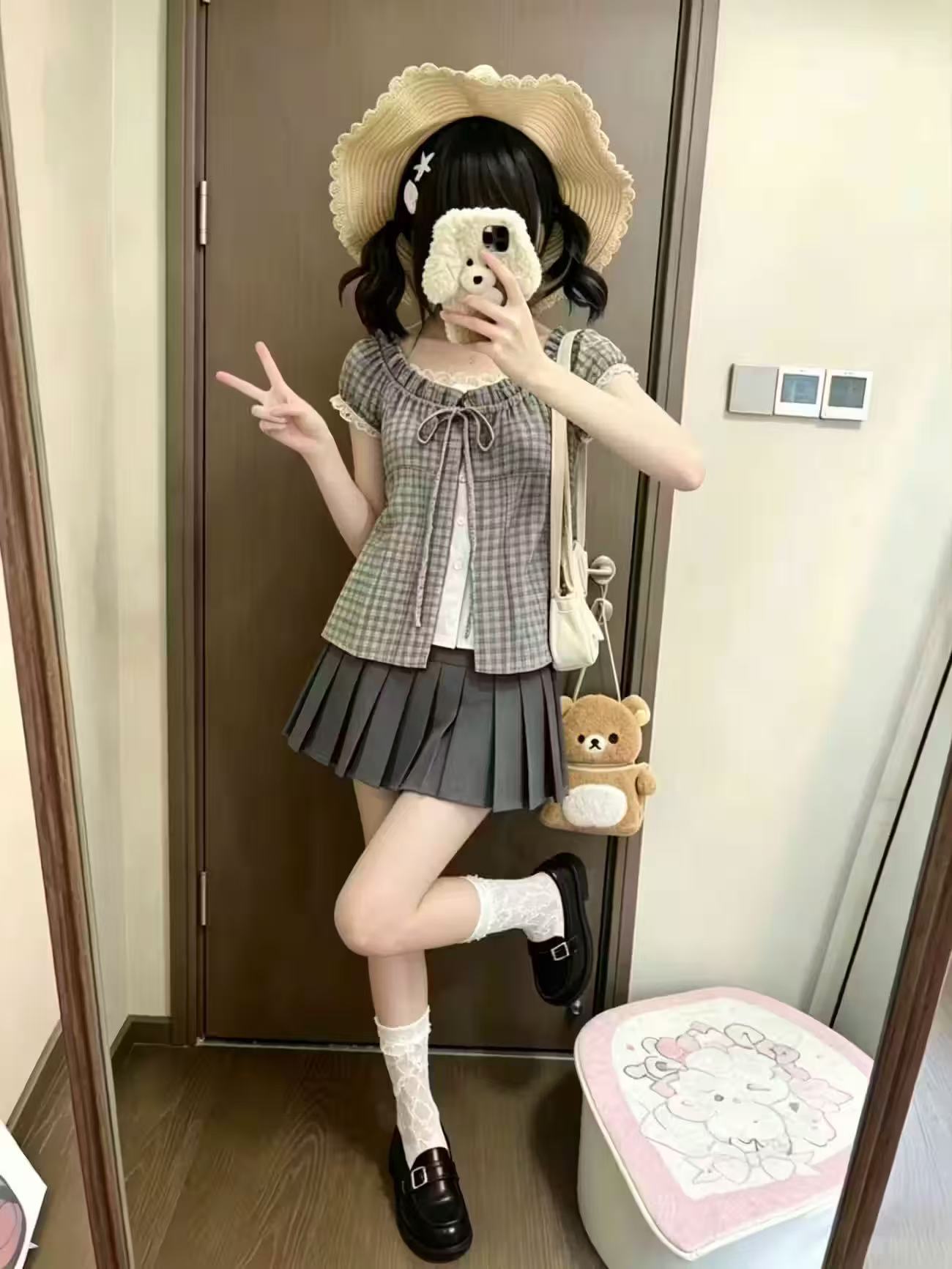 ชุดเซ็ต 2 ชิ้นลายสก็อตวินเทจญี - Elastic Lace Trim บทวิจารณ์และราคา