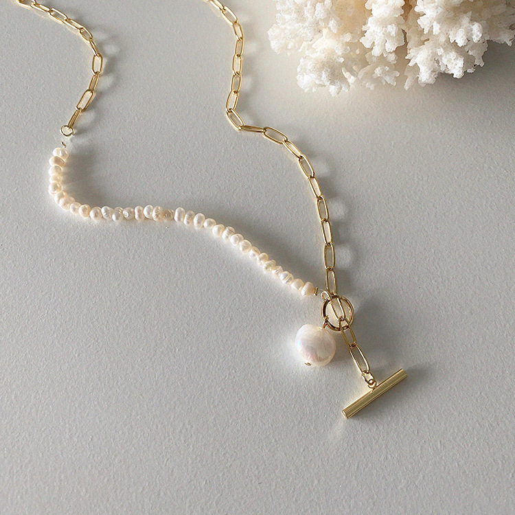 100% ธรรมชาติ Baroque ไข่มุกน้ - Pearl Trim Chain บทวิจารณ์และราคา