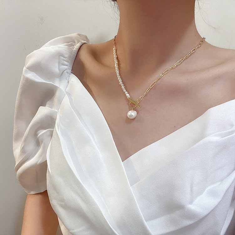100% ธรรมชาติ Baroque ไข่มุกน้ - Pearl Trim Chain บทวิจารณ์และราคา