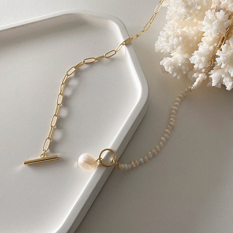 100% ธรรมชาติ Baroque ไข่มุกน้ - Pearl Trim Chain บทวิจารณ์และราคา