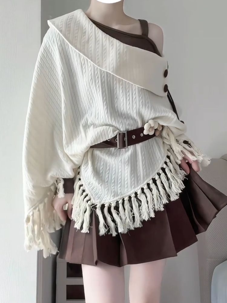 ชุดเซ็ต 2 ชิ้นสไตล์วินเทจญี่ปุ - Tassel Fringe Trim บทวิจารณ์และราคา